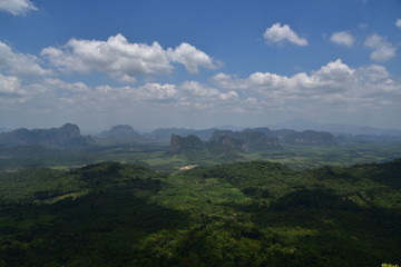 Fototapeta premium Amazing view from the viewpoint at Ngon nak Mountain, Krabi, Thailand