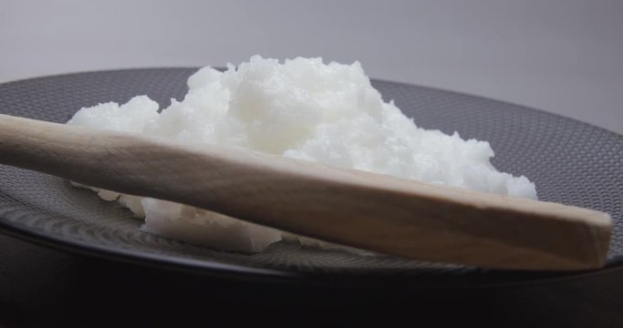 Coconut oil rotating studio close-up