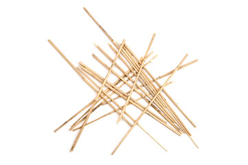 Dried reeds isolated on a white background.