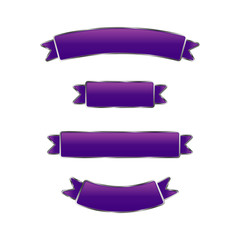 Obraz premium Set of ribbons, banners or color tape isolated on background