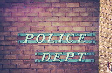Obraz premium Retro Police Department Sign