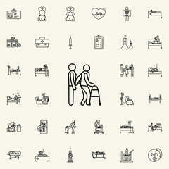 old patient icon. Hospital icons universal set for web and mobile