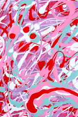 Abstract colorful background. Pattern of dyes of different colors. Fine art of red, green and white. Color texture. Art
