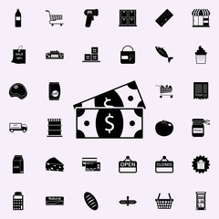 money bills icon. market icons universal set for web and mobile