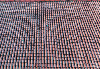 roof with ceramic tiles