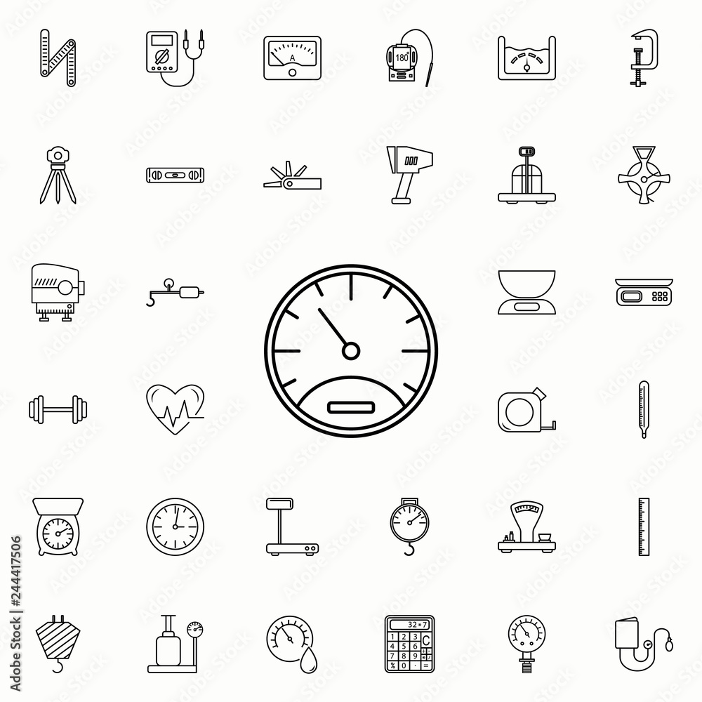 Poster speedometer icon. measuring instruments icons universal set for web and mobile