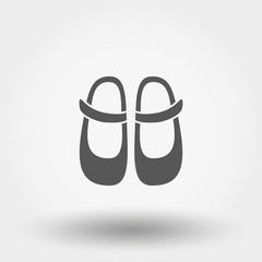 Baby shoes. Icon. Vector. Silhouette. Flat design