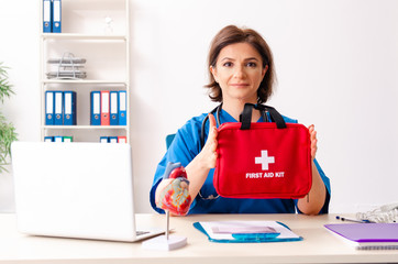 Female doctor cardiologist working in the hospital 