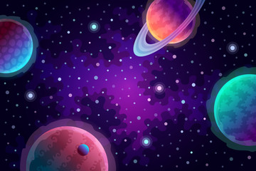 Fototapeta premium Planets and stars in space