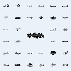 September icon. Name of month icons universal set for web and mobile