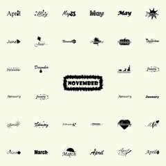 Fototapeta premium November icon. Name of month icons universal set for web and mobile
