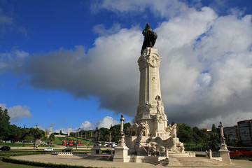 Fototapeta na wymiar Marquis of Pombal Square, Lisbon, Portugal