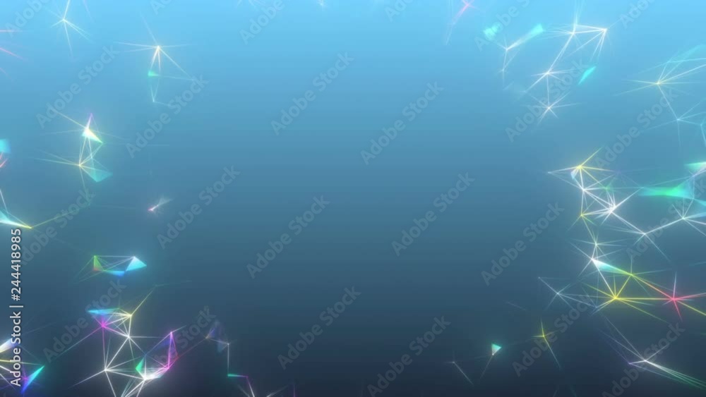 Poster glowing crystal window.flying in a fantasy abstract science, technology and engineering motion backg