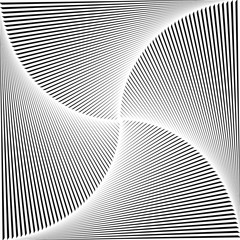Gradient spiral background. Black lines. Vector