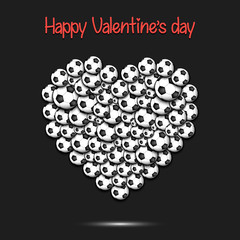 Happy Valentines Day. Heart from the soccer balls