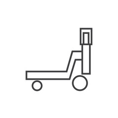 manuel forklift outline flat icon vector design illustration
