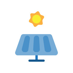 solar panel colored flat icon vector design illustration