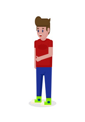 Vector drawing teenager on white background