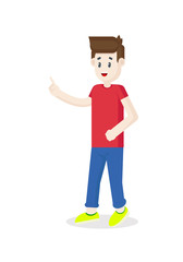 Vector drawing teenager on white background