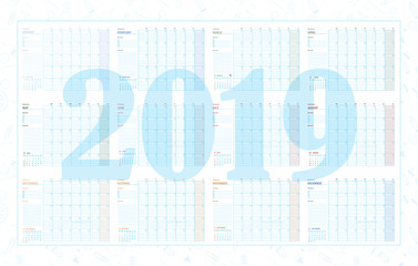 Year and months planner 2019