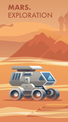 Fototapeta premium Illustration Exploration New Terrain Surface Mars