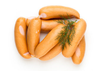 Pork sausage isolated on white background.