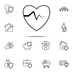 palpitation line icon. Insurance icons universal set for web and mobile