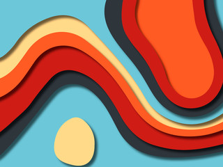 3D abstract background with paper cut shapes.Abstract paper carve template background,for book cover.Paper cut background. Abstract realistic paper decoration for design