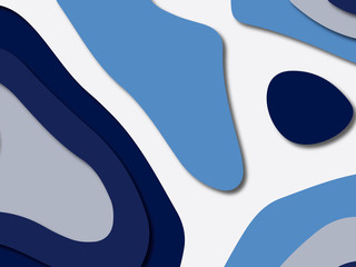 Paper art cartoon abstract waves. Paper carve background. Modern origami design template.Paper cut background. Abstract realistic paper decoration for design textured