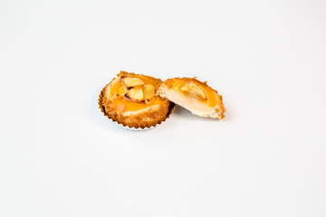 fruit small cake on a white background