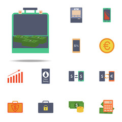 open diplomat with money colored icon. Banking icons universal set for web and mobile