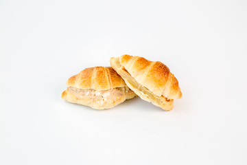 stuffed croissants with white background