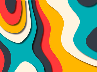 3D abstract background with paper cut shapes.Abstract paper carve template background,for book cover.Paper cut background. Abstract realistic paper decoration for design