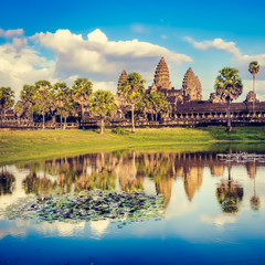 Fototapeta premium Angkor Wat temple at sunset. Siem Reap. Cambodia.