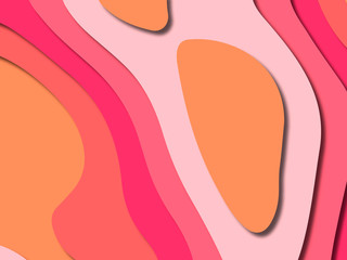 3D abstract background with paper cut shapes.Abstract paper carve template background,for book cover.Paper cut background. Abstract realistic paper decoration for design