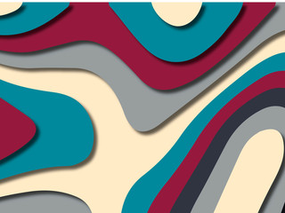 3D abstract background with paper cut shapes.Abstract paper carve template background,for book cover.Paper cut background. Abstract realistic paper decoration for design