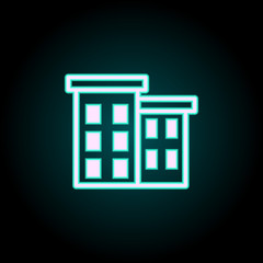 residential building icon. Elements of Buildings in neon style icons. Simple icon for websites, web design, mobile app, info graphics