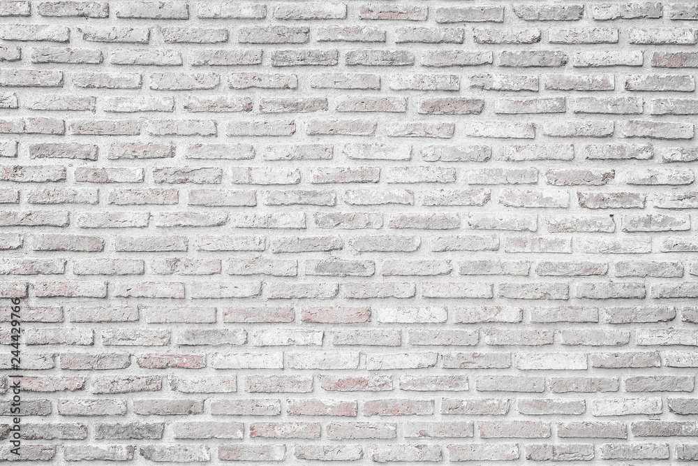 Poster Old brick wall Texture Design. Empty white brick Background for Presentations and Web Design. A Lot of Space for Text Composition art image, website, magazine or graphic for design