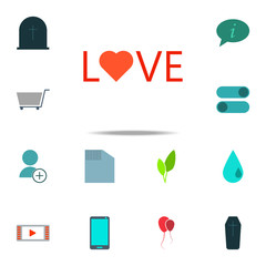 word love with heart icon. color web icons universal set for web and mobile