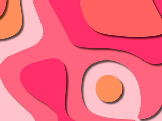 3D abstract background with paper cut shapes.Abstract paper carve template background,for book cover.Paper cut background. Abstract realistic paper decoration for design