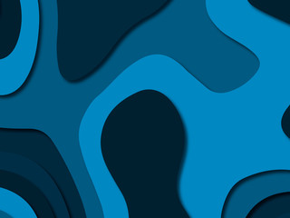 Paper art cartoon abstract waves. Paper carve background. Modern origami design template.Paper cut background. Abstract realistic paper decoration for design textured