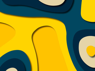 3D abstract background with paper cut shapes.Abstract paper carve template background,for book cover.Paper cut background. Abstract realistic paper decoration for design