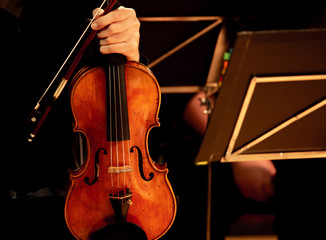 Musicians are playing the violin.