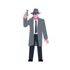 Mysterious man with a pistol 