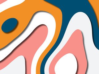 3D abstract background with paper cut shapes.Abstract paper carve template background,for book cover.Paper cut background. Abstract realistic paper decoration for design