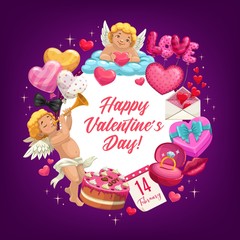Valentines Day love hearts, Cupids, romantic gifts