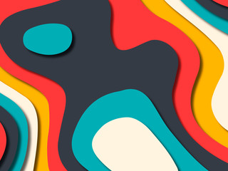 3D abstract background with paper cut shapes.Abstract paper carve template background,for book cover.Paper cut background. Abstract realistic paper decoration for design