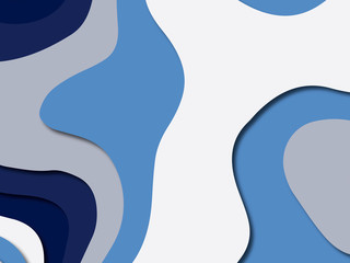 Paper art cartoon abstract waves. Paper carve background. Modern origami design template.Paper cut background. Abstract realistic paper decoration for design textured