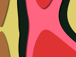 3D abstract background with paper cut shapes.Abstract paper carve template background,for book cover.Paper cut background. Abstract realistic paper decoration for design