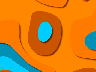 3D abstract background with paper cut shapes.Abstract paper carve template background,for book cover.Paper cut background. Abstract realistic paper decoration for design